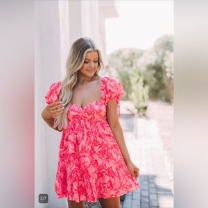 Barcelona Swing Dress- Pink/Orange